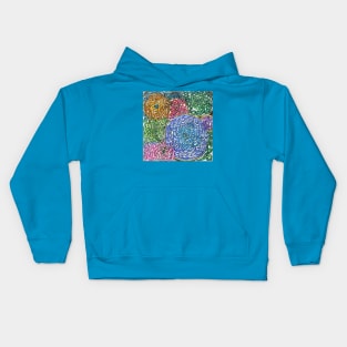 Abstract Circle Knotwork in Ink and Watercolor Pencil Kids Hoodie